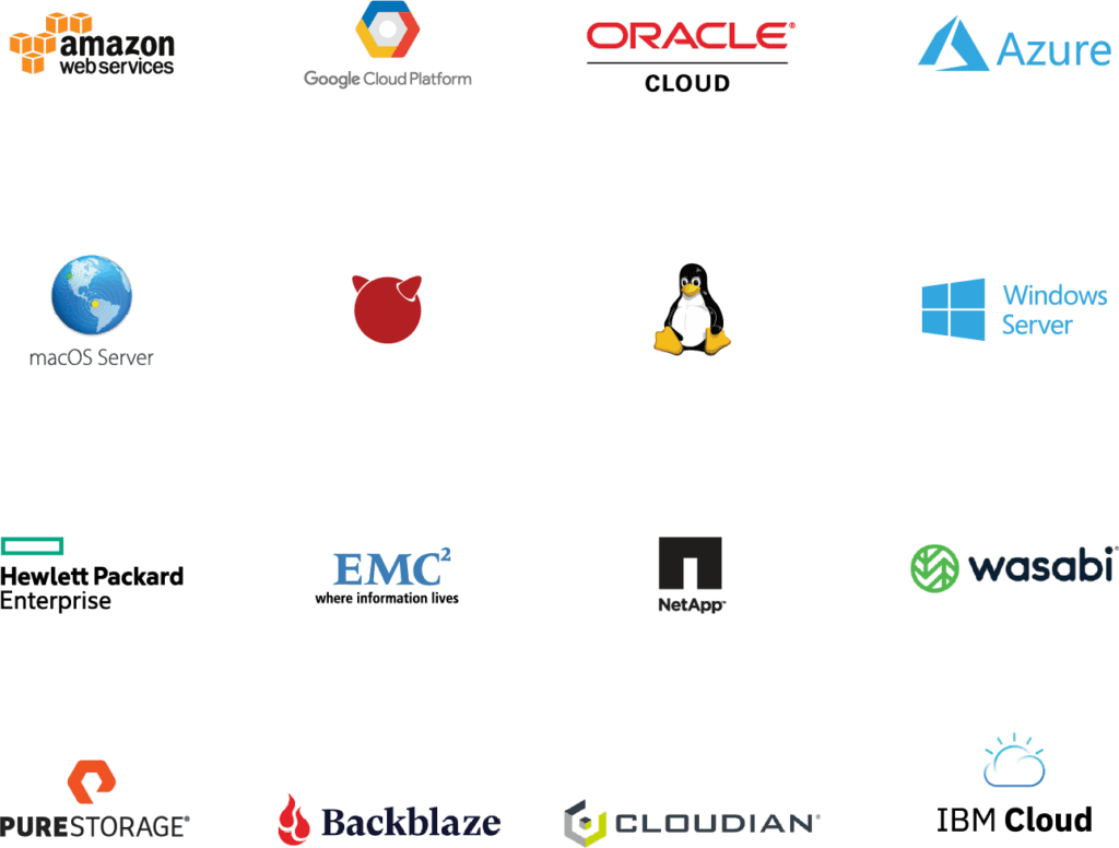 Multi-Cloud Brand Solutions: Amazon Web Services, Google Cloud Platform, Oracle Cloud, Azure, macOS Server, etc.