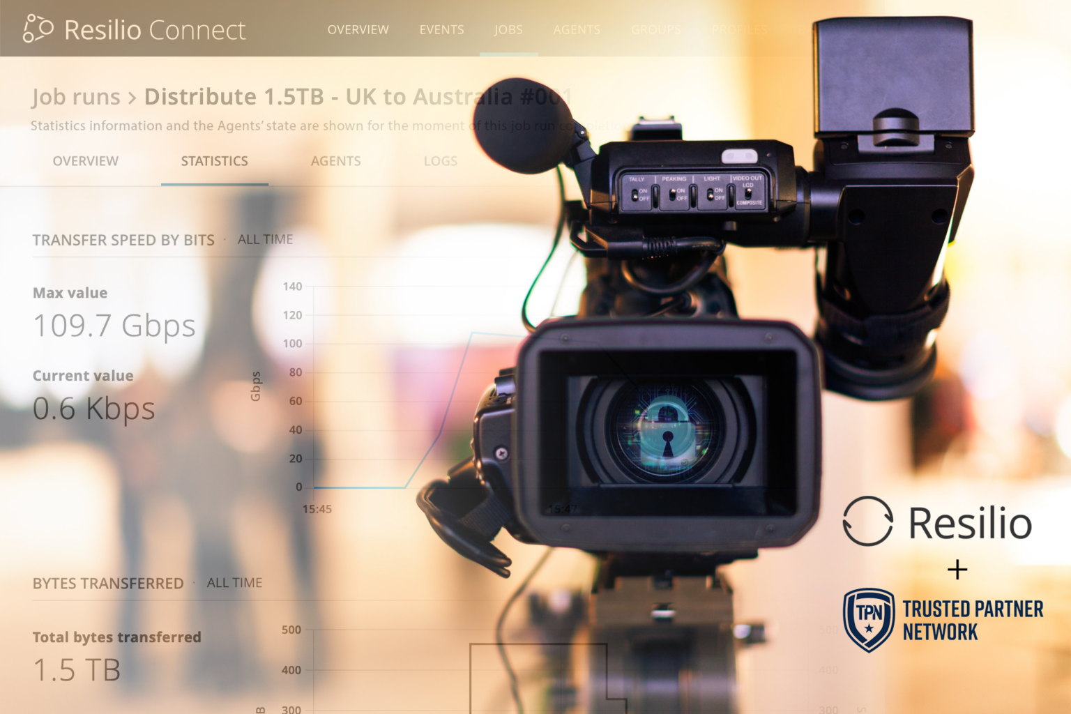 Video camera with lock in the lense
