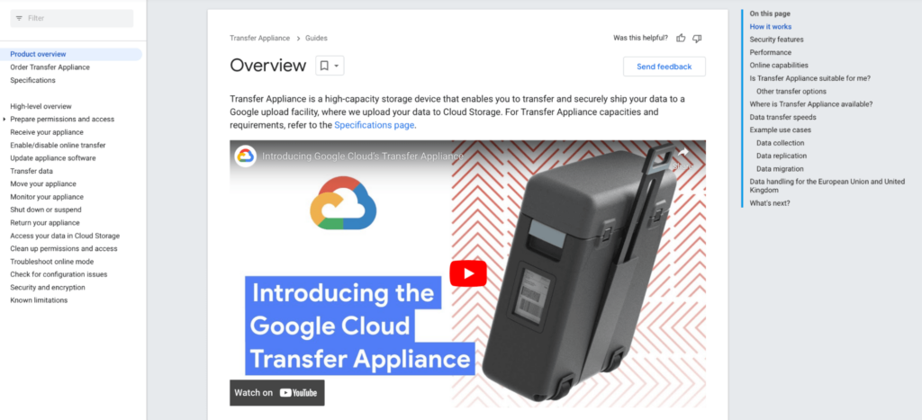 Google Cloud Transfer Appliance