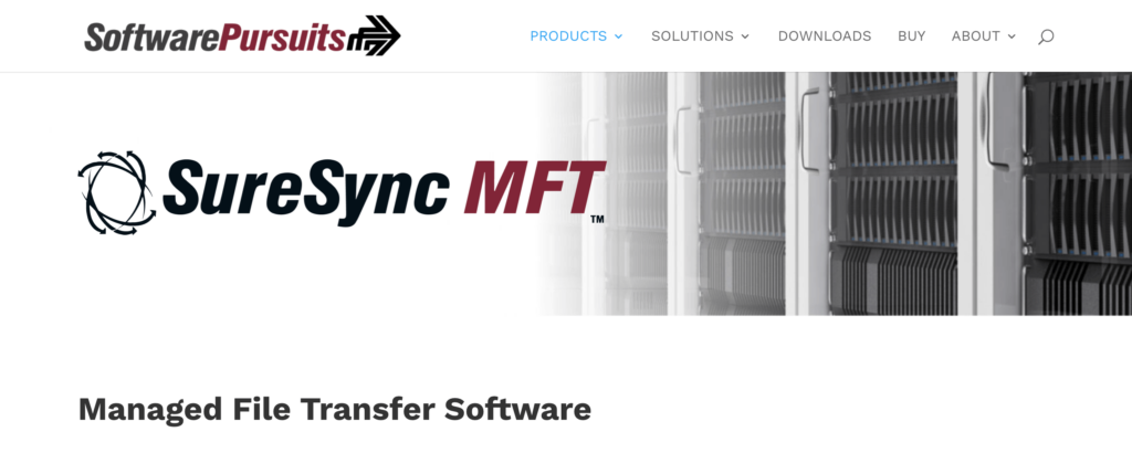 Software Pursuits SureSync MFT homepage: Managed File Transfer Software